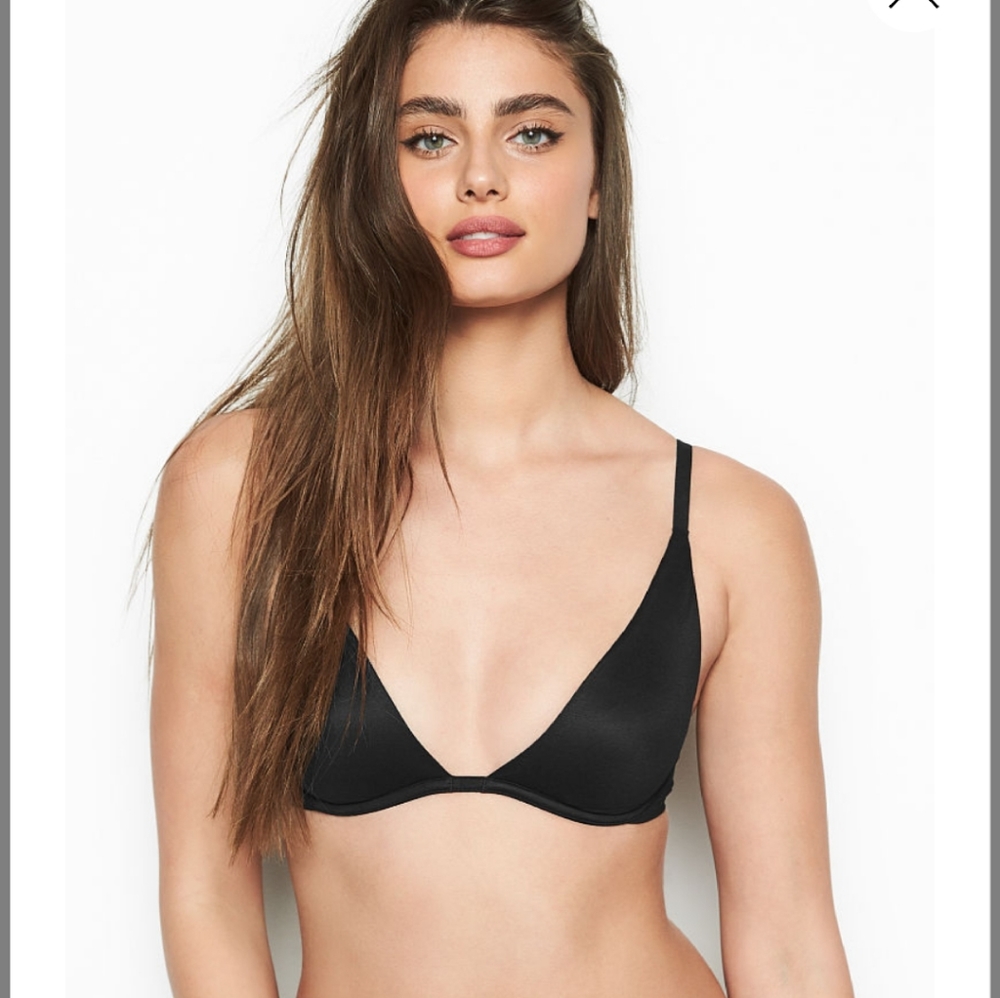 NWT- Victoria Secret Unlined Plunge Bra-Black38D3